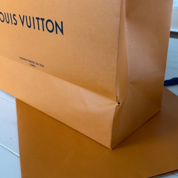 Set of 2 Louis Vuitton Shopping Bags – Authentic 16x13.5, Minor Wear on One